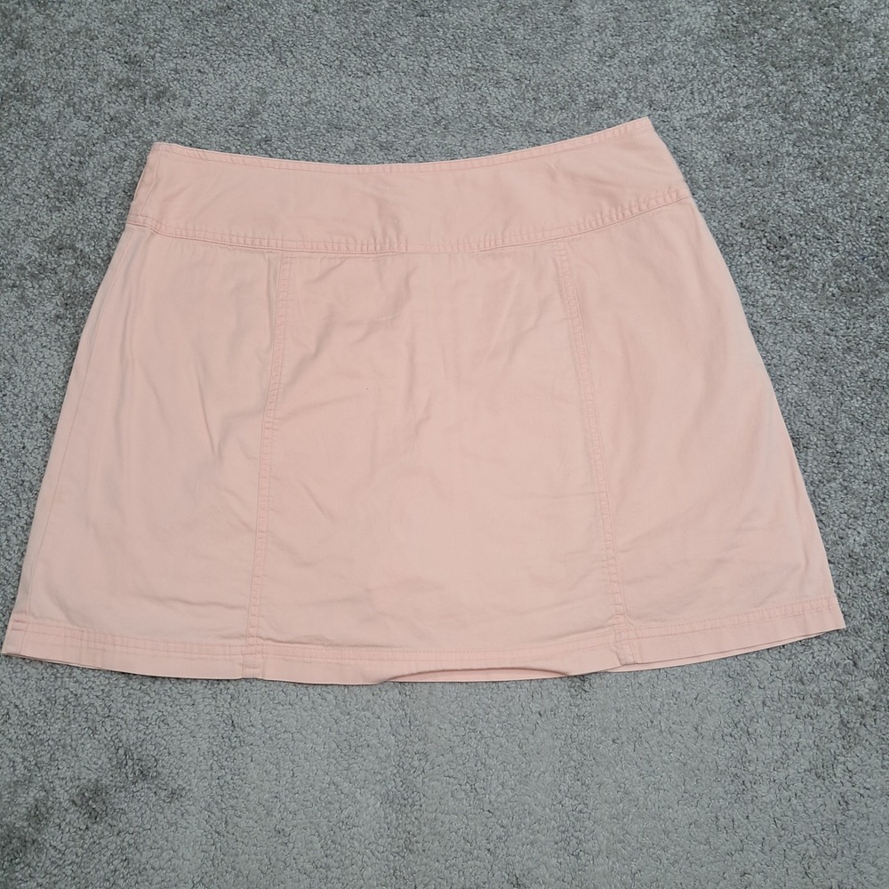 St. Johns Bay Peach Stretch Cotton Skort Size 14 Polka Dot Waistband 7872